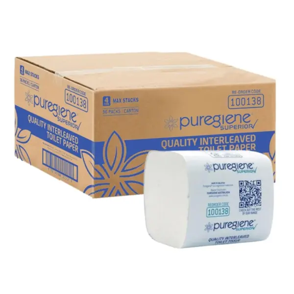 Puregiene Interleaved Toilet Tissue Superior 2 Ply