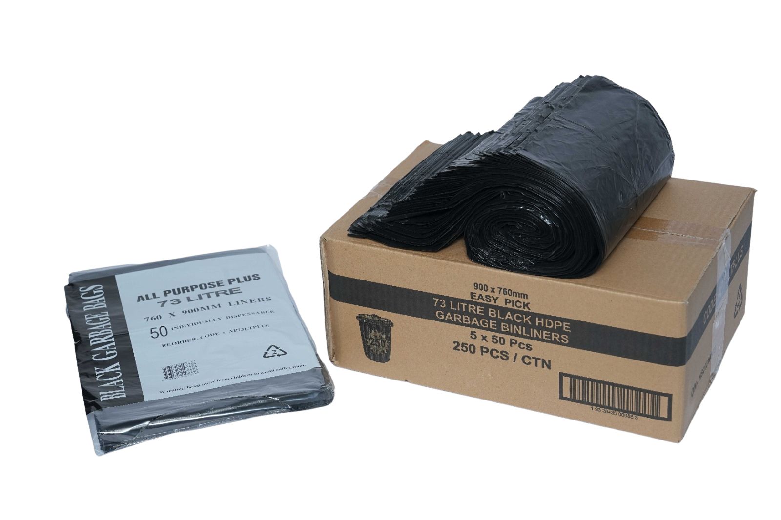73L Black Bin Liners