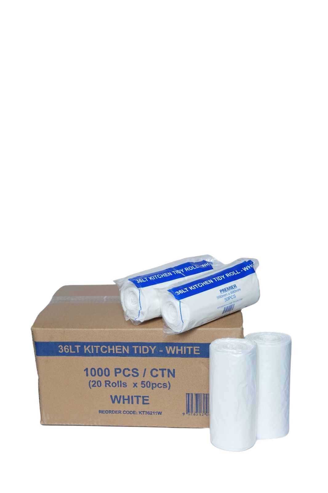 36L White Bin Liners